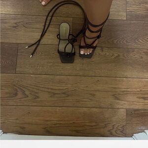 Dark brown high heels